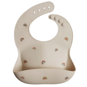 Mushie Rainbows Silikonlätzchen in Natur bei Nordstrom