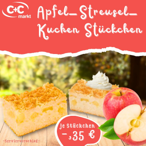 Apfel-Streusel-Kuchen Stückchen