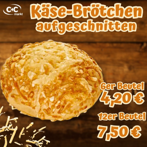 Käse-Brötchen, aufgeschnitten