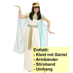 CLEOPATRA (Kleid mit Gürtel, Armbänder, Stirnband, Umhang)
