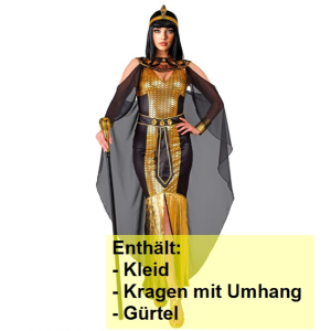 ÄGYPTISCHE KÖNIGIN (Kleid, Kragen mit Umhang, Gürtel)