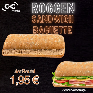 Roggen Sandwich Baguette
