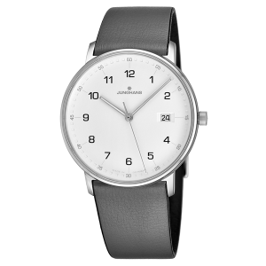 Junghans FORM Quartz grau Kalbslederband 41/4885.00 Uhr