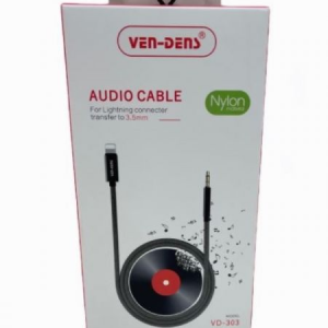 Ven-Dens Nylon Lightening to 3.5mm Connector Audio Cable - 100cm