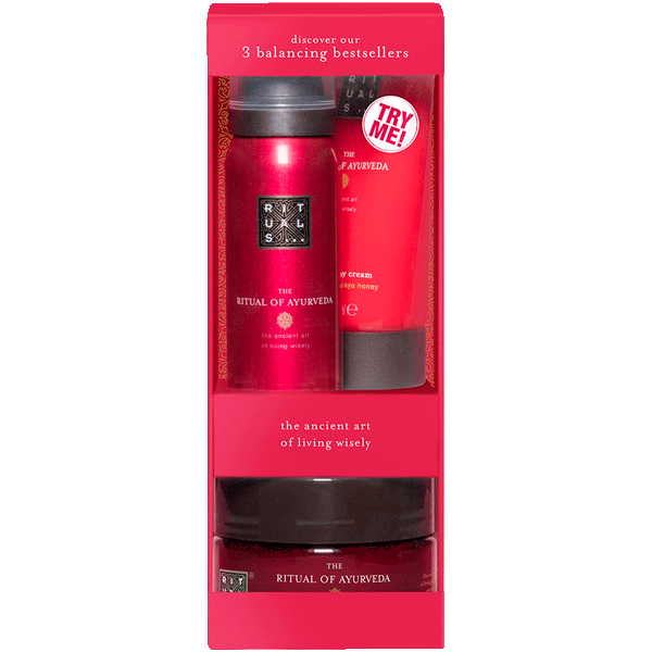 The Ritual of Ayurveda Trial Set = Scrub 125 g + Shower 50 ml + Cream 70 ml