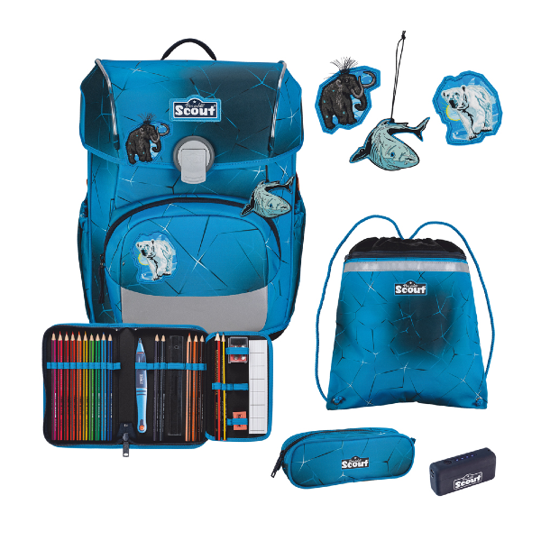 Schulranzen-Set Scout Exklusiv Neo Safety Light POLAR BLUE 