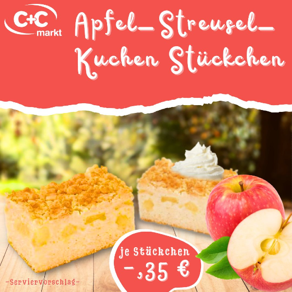 Apfel-Streusel-Kuchen Stückchen
