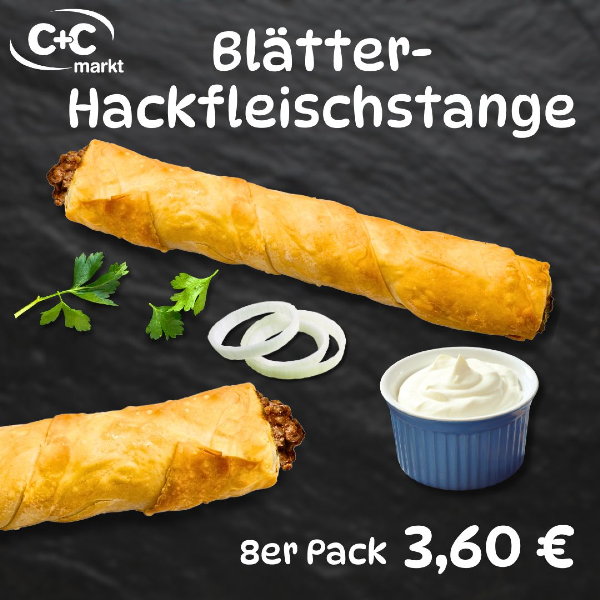 Blätterteig-Hackfleischstange