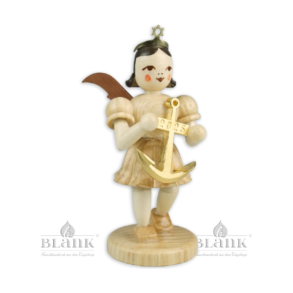 Kurzrockengel Natur mit Anker - Jahresedition 2025 - Blank Kunsthandwerk