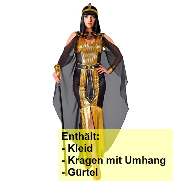 ÄGYPTISCHE KÖNIGIN (Kleid, Kragen mit Umhang, Gürtel)