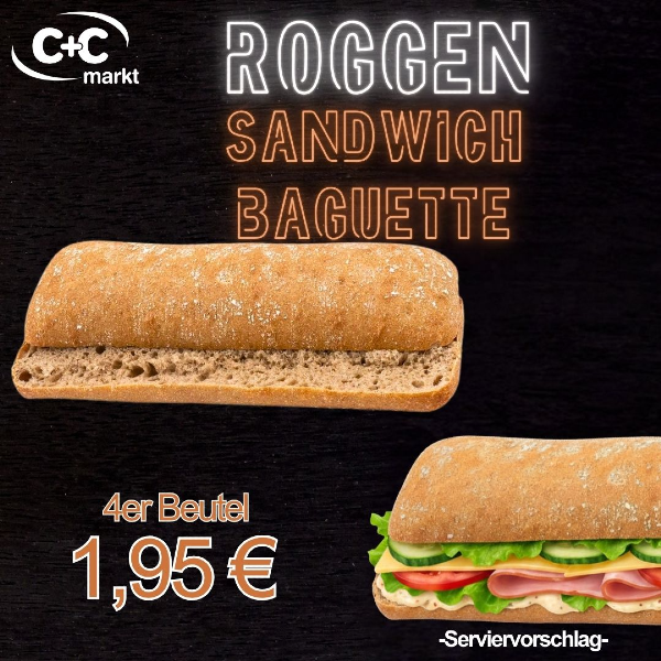 Roggen Sandwich Baguette